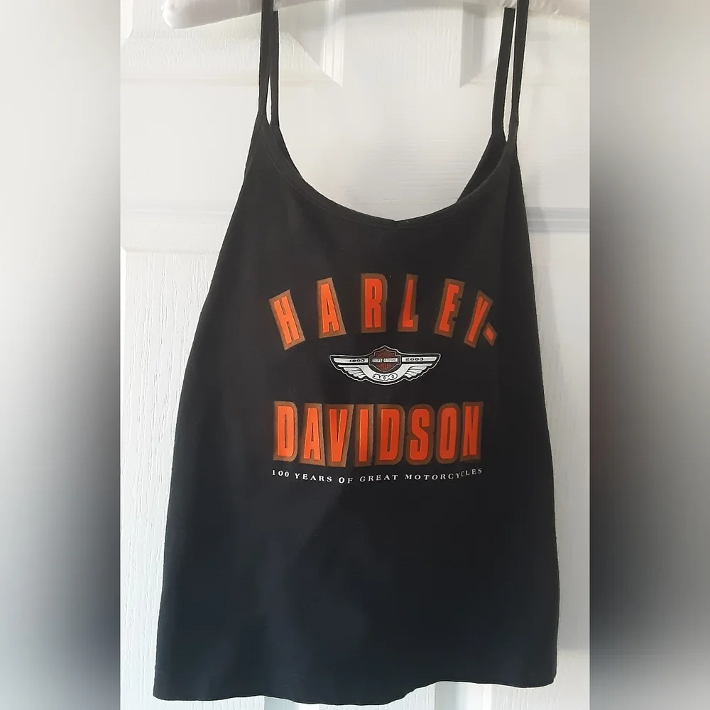HARLEY DAVIDSON BLACK SLEEVELESS TANK L - Picture 1 of 4
